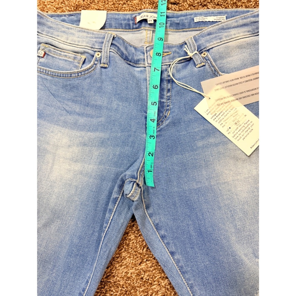 Dear John Playback Cuffed Cropped Straight Leg Distressed Jeans Light Size 29 - Picture 4 of 6